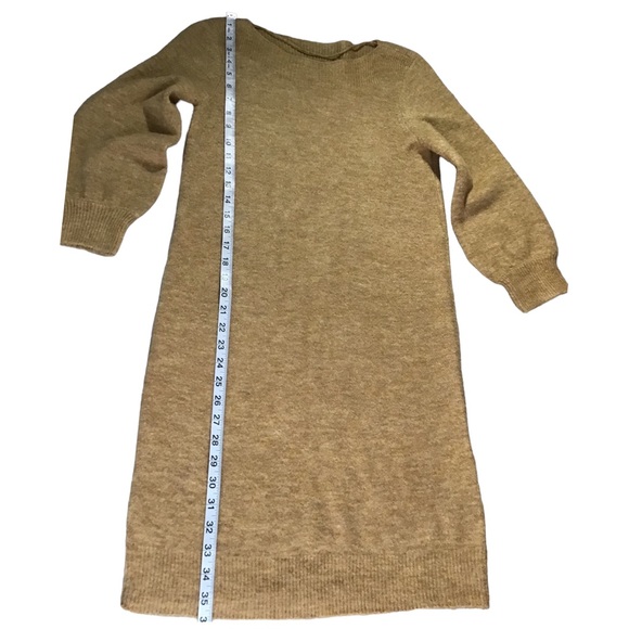 Vera Moda Balloon Sleeve Knit Sweater Dress  in Wheat Size Small (Fits like a M) - Picture 7 of 16